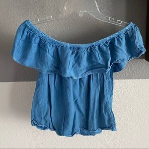 Denim off the shoulder